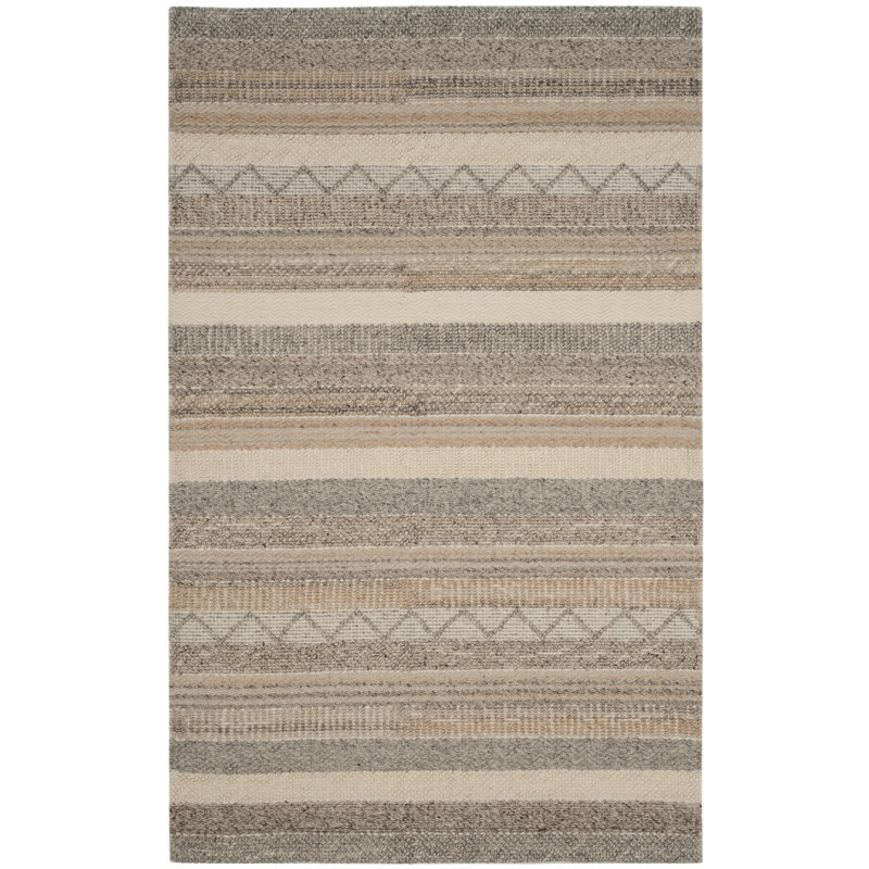 Langley Street Daytona Beach Striped Handmade Flatweave Beige/Ivory